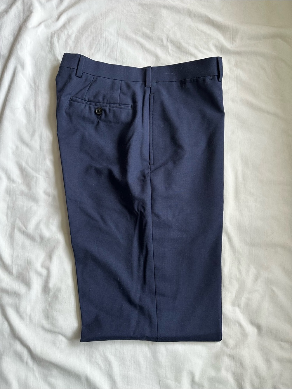 Ralph Lauren Men’s Navy Flat-Front Slim Fit Dress Pants 100% Wool 34x32 - Picture 3 of 11